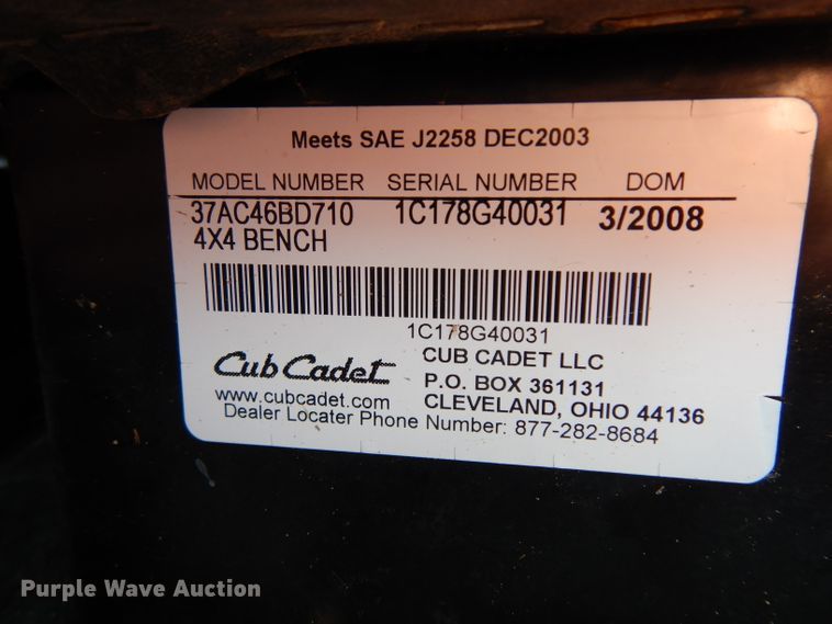 image for item GG9179 2008 Cub Cadet Volunteer utility vehicle