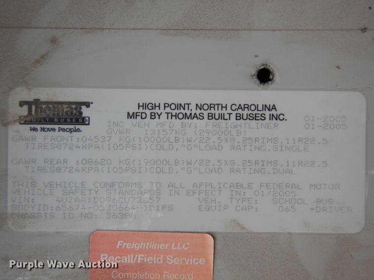 image for item GI9477 2006 Thomas school bus