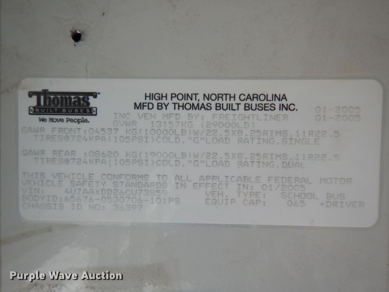 image for item GI9478 2006 Thomas school bus