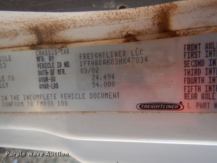 image for item GJ9039 2003 Freightliner FL80 dump truck