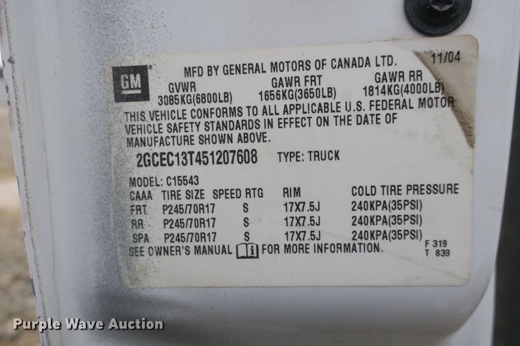 image for item DB10124 2005 Chevrolet Silverado 1500 Crew Cab pickup truck