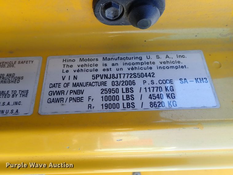 image for item DB7640 2007 Hino 268 box truck