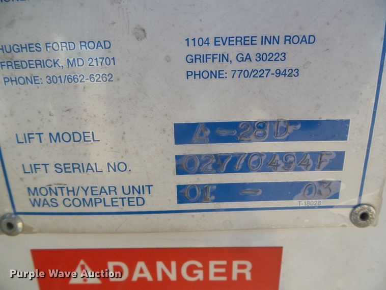 image for item DG0366 2001 Ford F450 Super Duty XL bucket truck