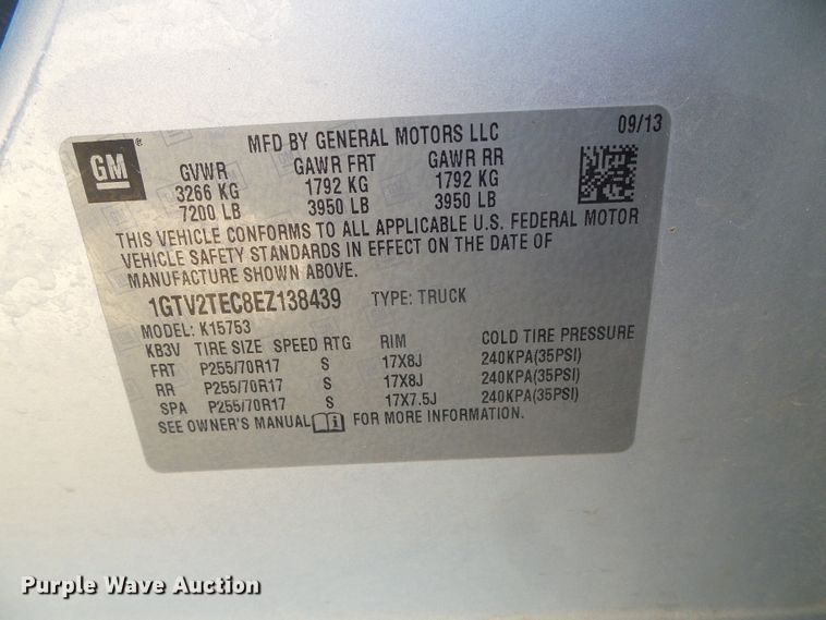 image for item DG0372 2014 GMC Sierra 1500 Double Cab pickup truck