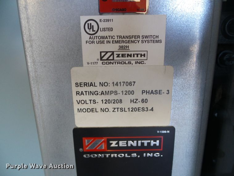 image for item DG0375 GE Zenith ZTSL120ES3-4 transfer switch