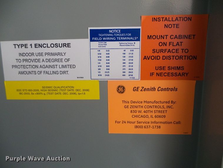 image for item DG0375 GE Zenith ZTSL120ES3-4 transfer switch