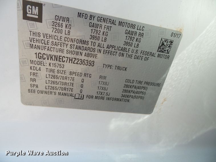 image for item DG0396 2017 Chevrolet Silverado 1500 Double Cab pickup truck