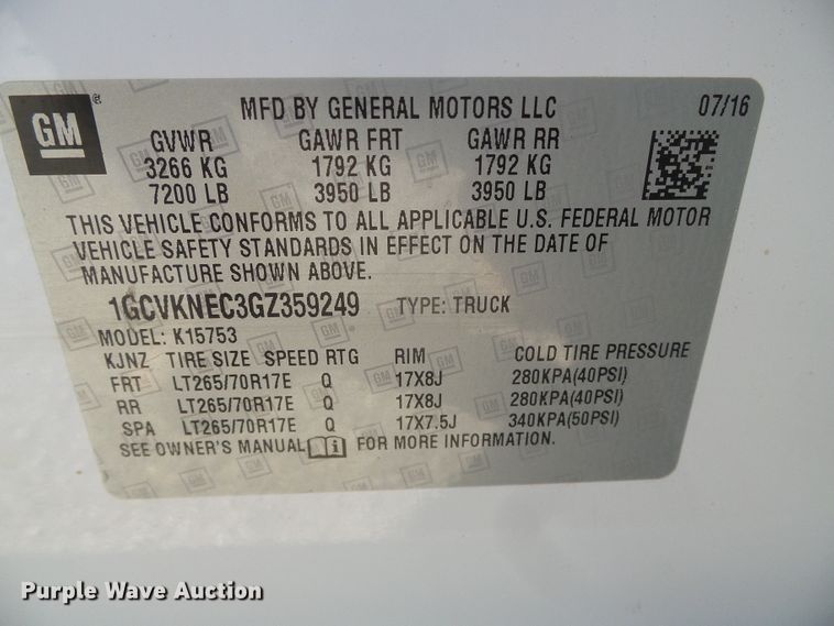 image for item DG0397 2016 Chevrolet Silverado 1500 Double Cab pickup truck