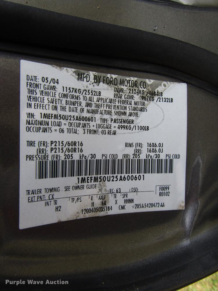 image for item DG6665 2005 Mercury Sable