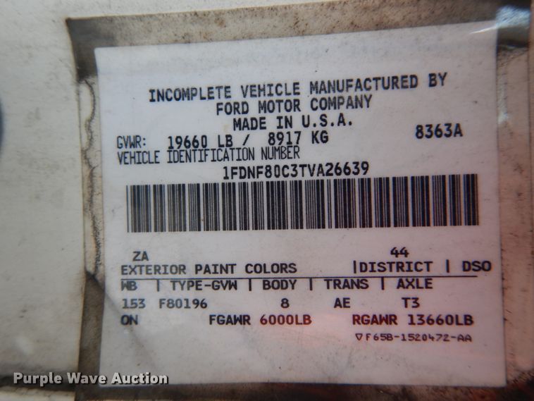 image for item DH2192 1996 Ford F700 bucket truck