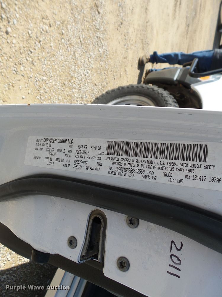 image for item DH7778 2011 Dodge Ram 1500 Quad Cab pickup truck