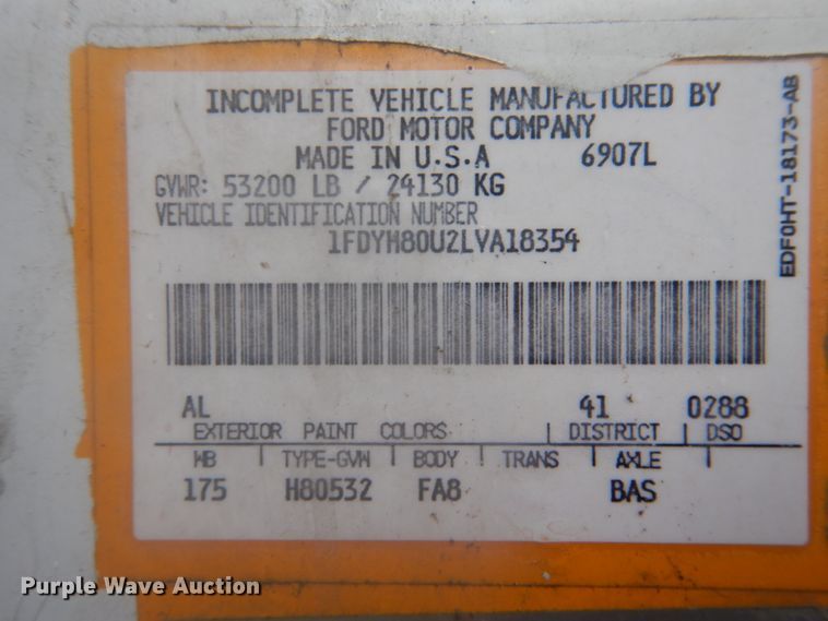 image for item DI2380 1990 Ford 8000 refuse truck