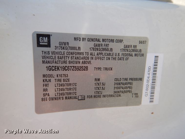 image for item DI2588 2007 Chevrolet Silverado 1500 Ext. Cab pickup truck