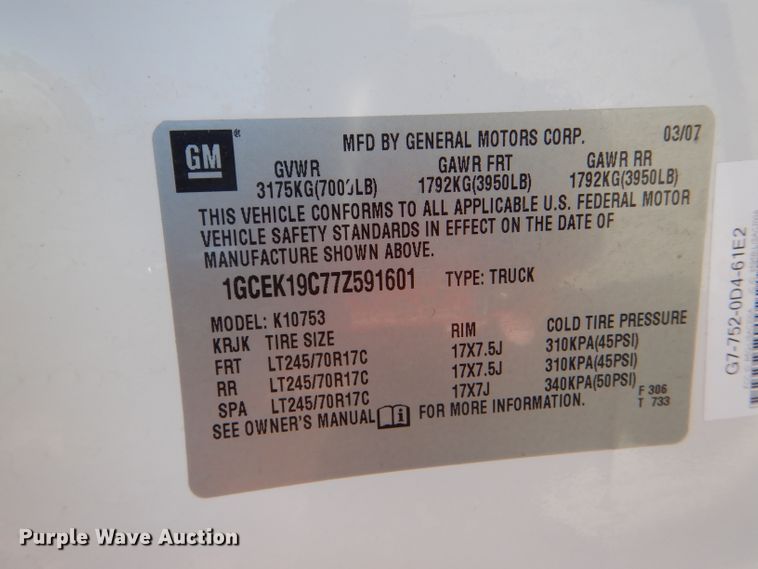 image for item DI2589 2007 Chevrolet Silverado 1500 Ext. Cab pickup truck