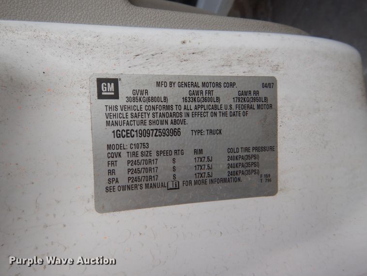 image for item DI2592 2007 Chevrolet Silverado 1500 Ext. Cab pickup truck