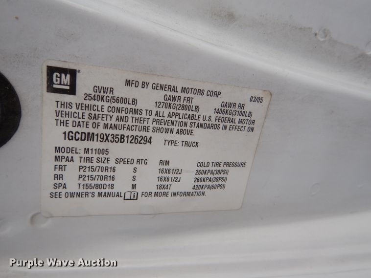 image for item DI2593 2005 Chevrolet Astro van