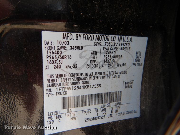 image for item DI2671 2004 Ford F150 Lariat SuperCrew pickup truck