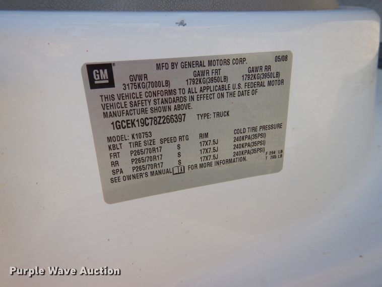 image for item DI2691 2008 Chevrolet Silverado 1500 Ext. Cab pickup truck