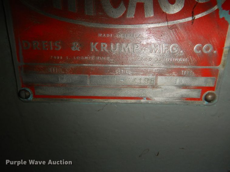 image for item DY9363 Chicago Dreis & Krump 350 press brake