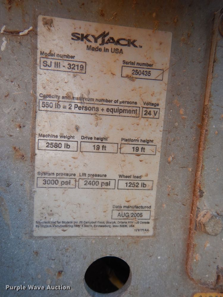 image for item DY9364 Skyjack SJIII 3219 scissor lift