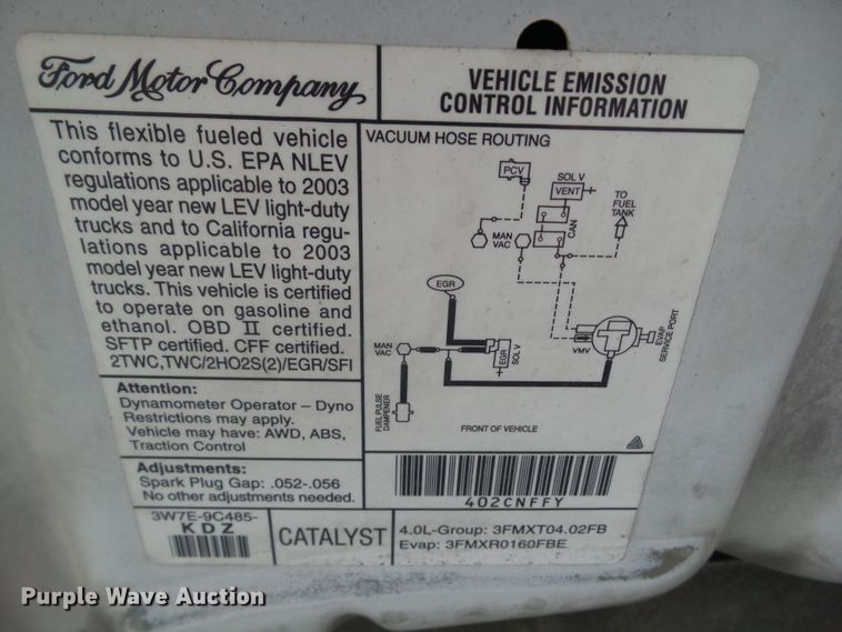 image for item EM9249 2003 Ford Explorer XLS SUV