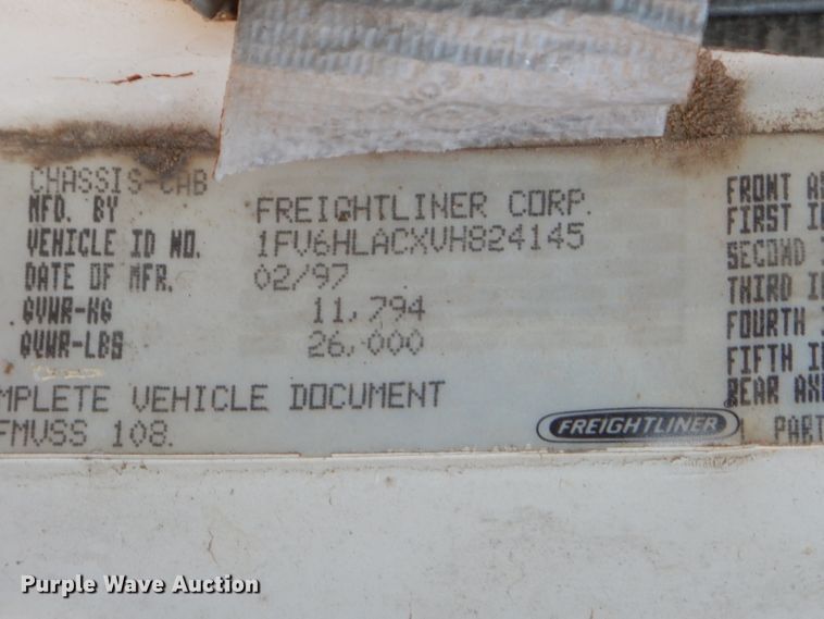 image for item EY9432 1997 Freightliner FL70 truck cab and chassis