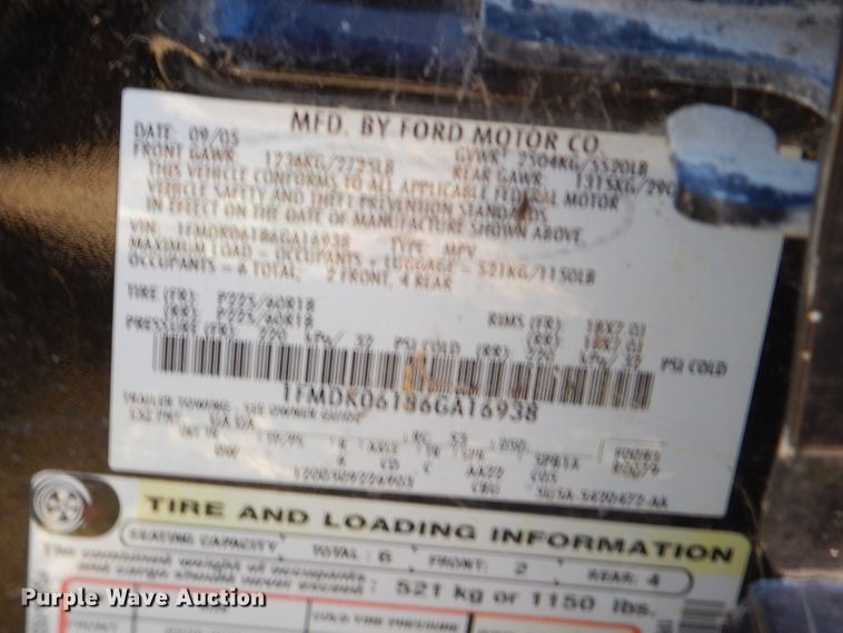 image for item EY9434 2006 Ford Freestyle SUV