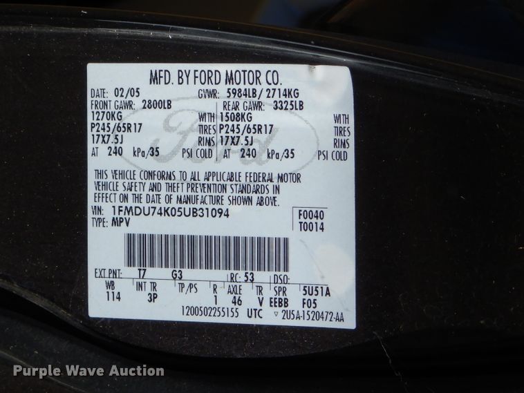 image for item EY9435 2005 Ford Explorer SUV