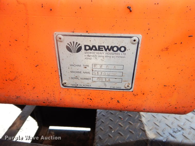 image for item EY9490 1999 Daewoo Solar 170W-III rubber tire excavator