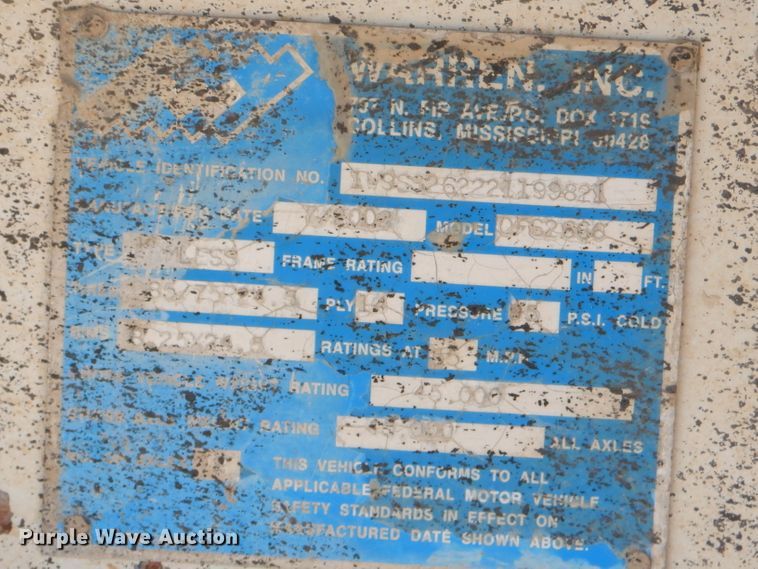 image for item FA9780 2002 Warren 0162666 end dump trailer