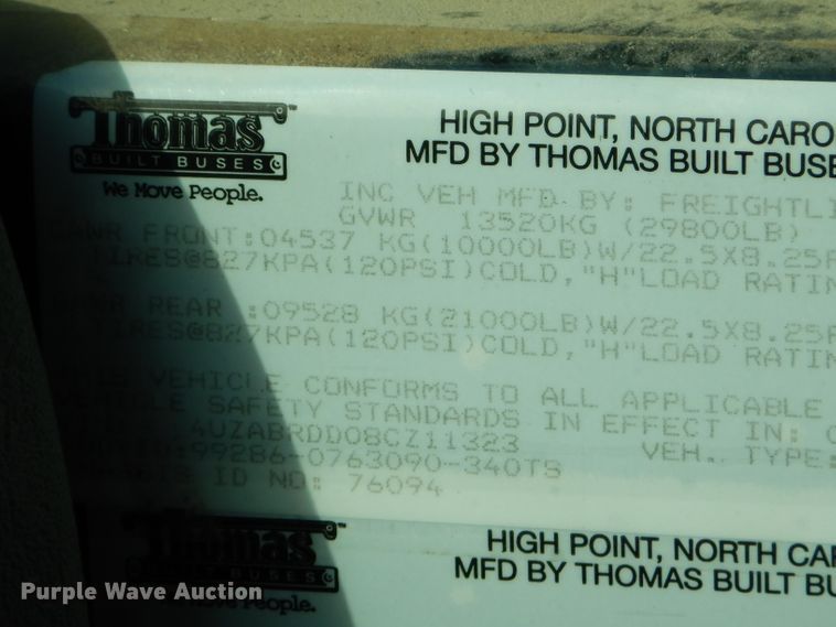 image for item FA9825 2008 Freightliner Thomas school bus