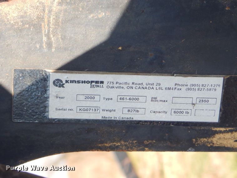 image for item FA9833 2000 Kinshofer pallet fork attachment