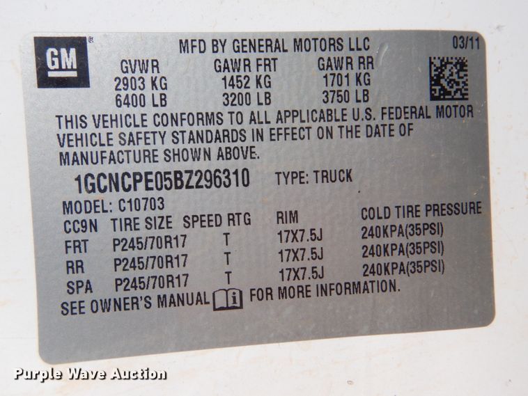 image for item FF9002 2011 Chevrolet Silverado 1500 pickup truck