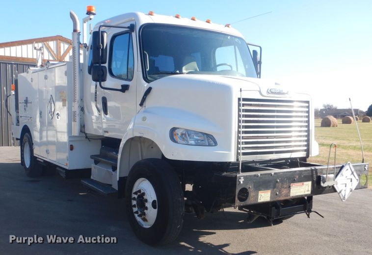 image for item FF9087 2012 Freightliner Business Class M2 utility bed truck with crane