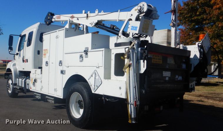 image for item FF9087 2012 Freightliner Business Class M2 utility bed truck with crane
