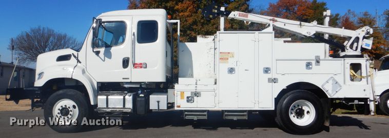 image for item FF9087 2012 Freightliner Business Class M2 utility bed truck with crane