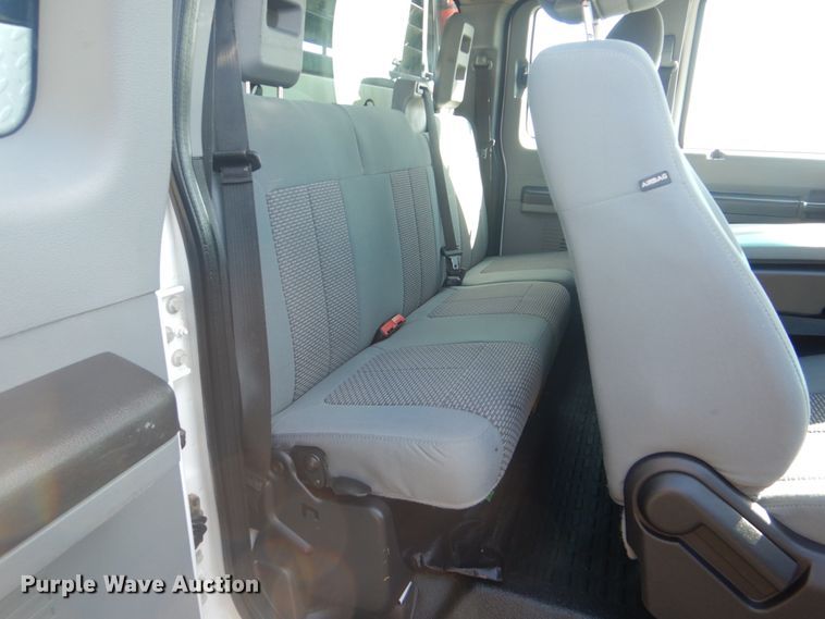 image for item FF9089 2014 Ford F350 Super Duty SuperCab utility bed pickup truck with crane