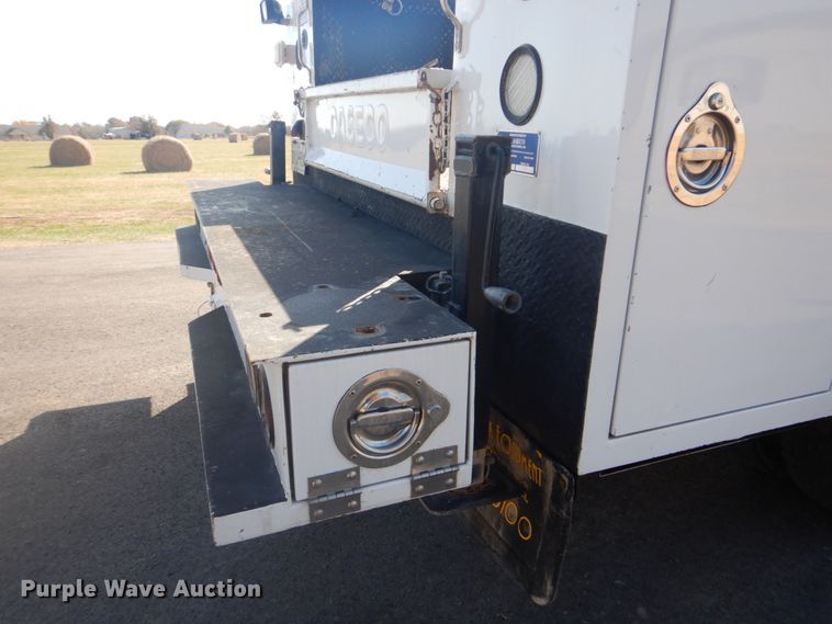 image for item FF9089 2014 Ford F350 Super Duty SuperCab utility bed pickup truck with crane