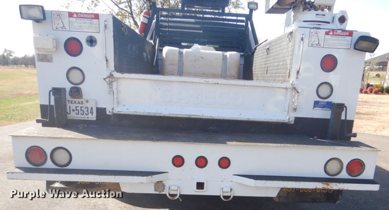 image for item FF9089 2014 Ford F350 Super Duty SuperCab utility bed pickup truck with crane