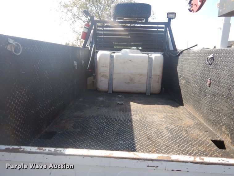 image for item FF9089 2014 Ford F350 Super Duty SuperCab utility bed pickup truck with crane