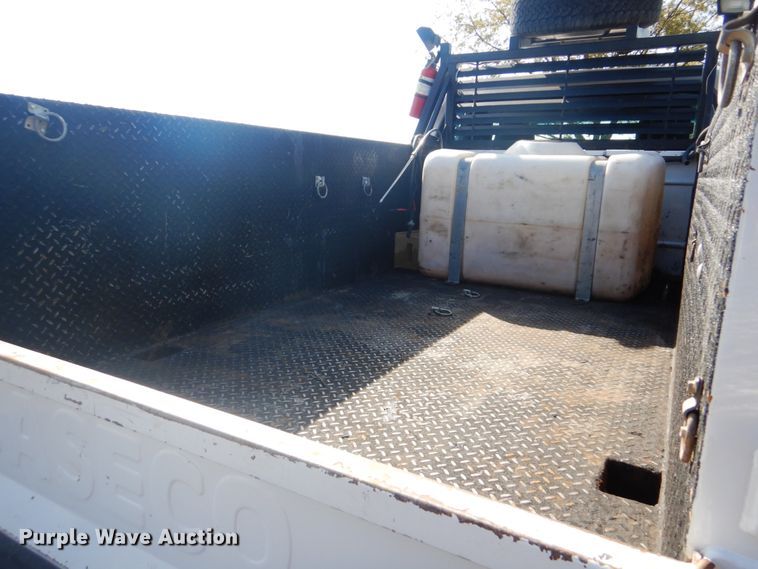 image for item FF9089 2014 Ford F350 Super Duty SuperCab utility bed pickup truck with crane