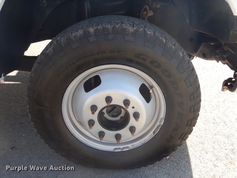 image for item FF9089 2014 Ford F350 Super Duty SuperCab utility bed pickup truck with crane