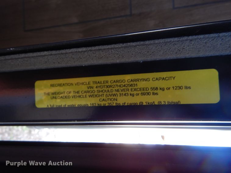 image for item FJ9821 2017 Keystone Bullet Premier BL30RIPR17 camper