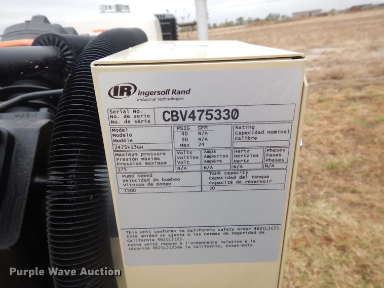 image for item FK9896 Ingersoll Rand 2475 air compressor
