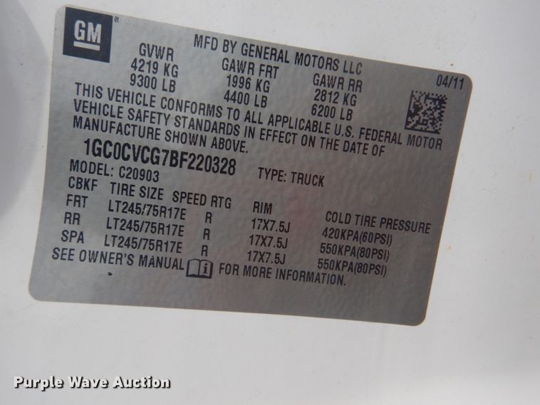 image for item FT9491 2011 Chevrolet Silverado 2500HD utility bed pickup truck