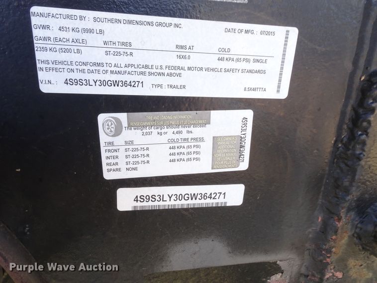 image for item GC9071 2015 Southern Dimensions car carrier trailer