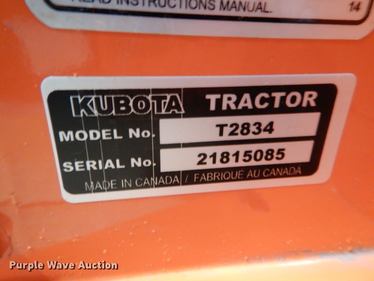 image for item GC9391 Kubota T2834 snow blower
