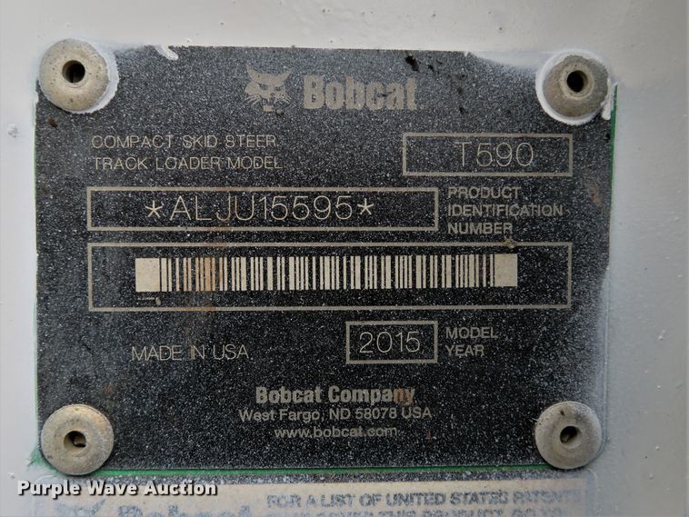 image for item DH1634 2015 Bobcat T590 skid steer