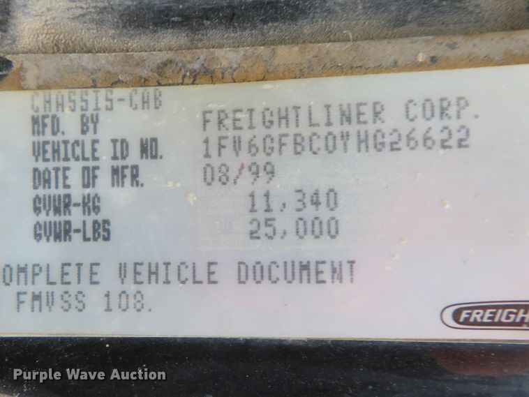 image for item DH1671 2000 Freightliner FL60 dump truck