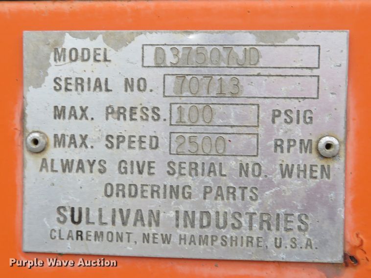 image for item DH1672 Sullivan Palatek D375Q7JD air compressor